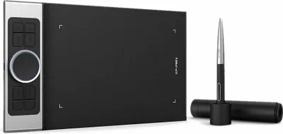 A graphic tablet and stylus are displayed on a white background.