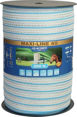Produktbild von Lacme Weidezaunband, MAXI LINE 40 , Weiß, 200m, 0,06 Ohm/m - 636300