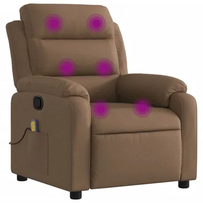 Image de Fauteuil de massage inclinable Marron Tissu