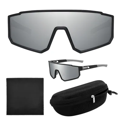 Image de Lunettes de soleil de sport HEYLAD Outdoor - monture noire avec verres réfléchissants