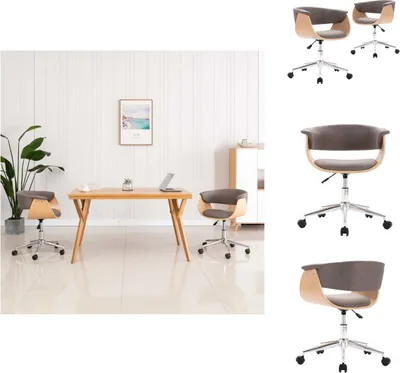 Produktbild von vidaXL Drehbare Esszimmerstühle 2 Stk. Taupe Stoff -  Esszimmerstühle