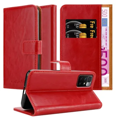 Produktbild von Cadorabo Hülle für Xiaomi RedMi 10 / RedMi NOTE 11 4G Schutzhülle in Rot Handyhülle Book Tasche Case Etui Luxury