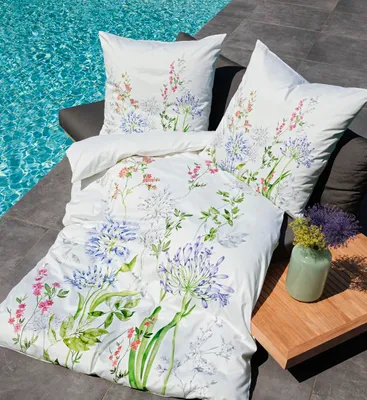 Produktbild von Janine Modern Art Mako Satin Bettwäsche - Blumenwiese 135 x 200 cm Blumenwiese