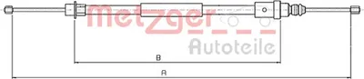 Produktbild von METZGER Handbremsseil Seilzug Feststellbremse passend für PEUGEOT 406 (8B) Hinten Rechts 10.6215