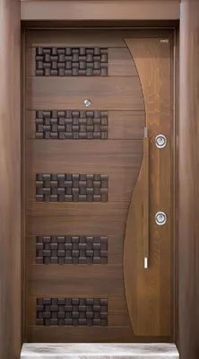 Immagine prodotto di Porta d'ingresso marrone chiaro in fibra di legno di design Porte eleganti per hotel