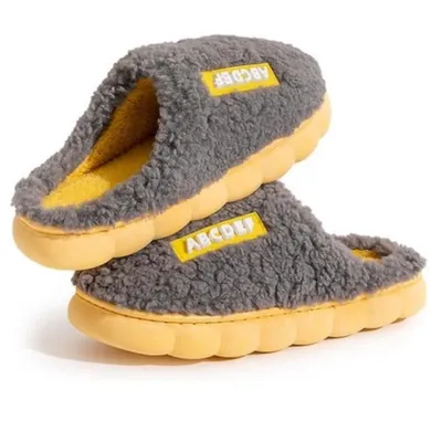 Produktbild von Pantoffeln Damen Herren Plüsch Memory Foam Hausschuhe Warm Antirutsch grau 42/43