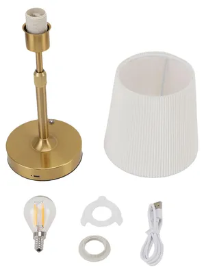 Obrázok produktu pre Bezdrôtová LED stolná lampa, ovládanie dotykom, plynulé stmievanie, pätica E12, nabíjateľná, nočná lampa vhodná na nočný stolík, do obývačky alebo baru
