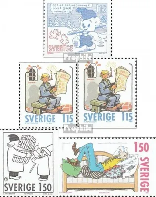 Produktbild von Briefmarken Schweden 1980 Mi 1124A,1125Do,Du,1126C, 1127C(kompl.Ausg.) postfrisch Comicfiguren