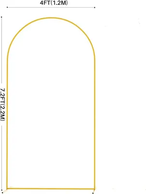 Obrázok produktu pre Kovová svadobná oblúka – obdĺžnikový stojan – 120x220 cm – Rýchla montáž bez použitia náradia – Stabilná konštrukcia s priečnou tyčou a podstavcom – Vhodné na dekoráciu balónmi a kvetmi – Zlatá farba