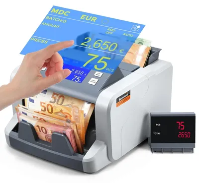 Zdjęcie produktu dla Liczarka banknotów - Wielowalutowa - Wykrywanie fałszerstw 1CIS UV IR MG - Ekran dotykowy