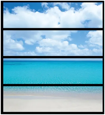 Produktbild von Wallario Möbelfolie / Aufkleber, geeignet für Ikea Malm Kommode mit 4 Schubfächern - Sandstrand und blaues Meer