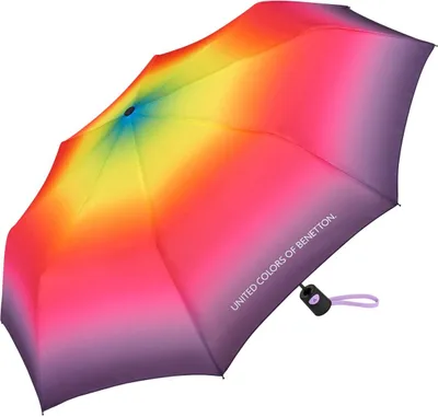 Produktbild von Benetton Regenschirm Damen Minischirm Taschenschirm Automatik Farbverlauf