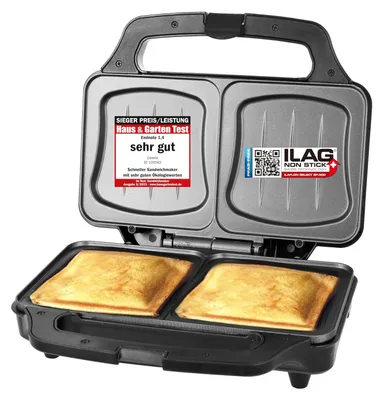 Productafbeelding van Sandwichtoaster - Tosti-ijzer XXL - Schelpvorm - 900 W - Antiaanbaklaag