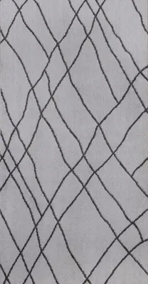 Produktbild von Grau Teppich Kunstteppich Kunstfaserteppich Kurzflor Schwarz Linien