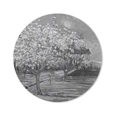 Produktbild von MuchoWow® Mauspad Mousepad Mandelblüte - Vincent van Gogh - Schwarz - Weiß 20x20 cm - Mousepads - Maus Mat - Pad - Mausunterlage - Schreibtischmatte