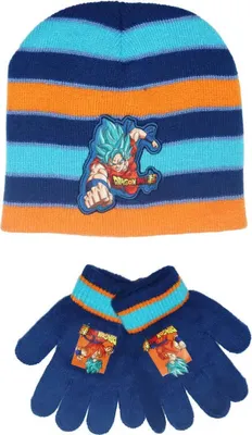 Produktbild von Anime Dragon Ball Goku Jungen Wintermütze Mütze plus Handschuhe 54/56 – Bunt / 54/56