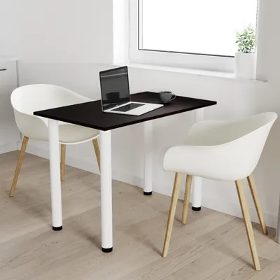 Produktbild von AKKE Wenge Esstisch mit weiße beine LxBxH: 50x50x74 cm
