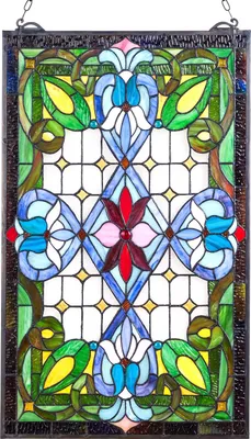 Zdjęcie produktu dla Panel Witrażowy Vevor 731X433 Mm Wiszący Szklany Z Łańcuszkiem Solidny
