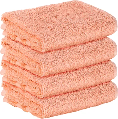 Produktbild von StickandShine 4er SET Premium Frottee Gästehandtuch 30x50 cm in peach in 500g/m² aus 100% Baumwolle