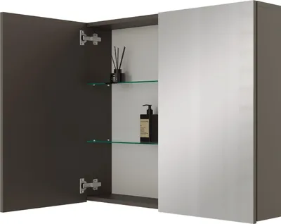 Produktbild von Planetmöbel ARIA Spiegelschrank für das Bad 80 cm Anthrazit, ohne Leuchte und Steckdose
