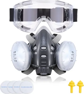 Produktbild von NASUM Dust Mask 308 – Wiederverwendbare Atemschutzmaske mit Doppelfilter | Staubschutzmaske gegen Feinstaub, Dämpfe & Partikel für Arbeit & Heimwerken