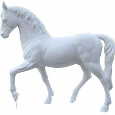 Immagine prodotto di scultura di cavallo bianco alta 215 cm figura decorativa/pubblicitaria - vetroresina - a grandezza naturale - per esterni