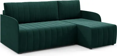 Image de LIKMA Canapé d’angle Otto SLIM 208x145 cm Vert Bouteille Convertible Couchage 200x140 cm Coffre de Rangement Canapé 3 Places Compact