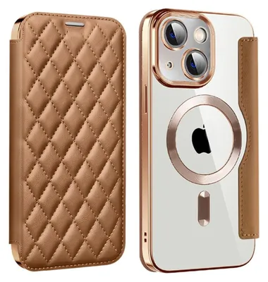 Produktbild von Für Apple iPhone 15 Plus 360 Grad Full Body Magsafe RFID Anti Datenklau Kunst Leder Hülle Tasche Smart Cover