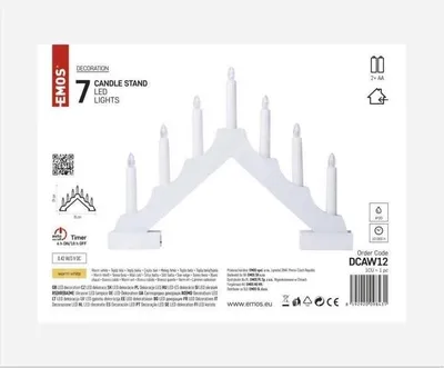 Obrázok produktu pre LED vianočná sviečka biela, 35 x 29 cm, vnútorná, teplá biela, časovač