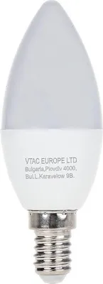 Obrázok produktu pre V-TAC LED žiarovka 4W E14 Candle VT-1818 studená 320lm