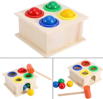Produktbild von Holzballhammerbox neuartiges Hammer-Spiel für Kinder Jungen Mädchen frühe Lernspielzeuge Weihnachtsgeschenk
