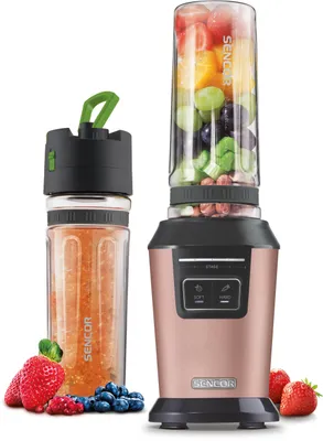 Obrázek produktu pro SENCOR SBL 7175RS Automatický mixér na Smoothie, 2 láhve vyrobené z TRITANU, příkon 800 W, 2 programy 45 / 60 sekund, 6 nerez nožů potažených Titanem, vakuovací víčko