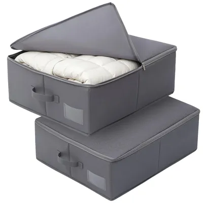 Aufbewahrungsboxen 2er-Set 52x44x19 cm grau