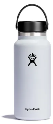 Zdjęcie produktu dla Hydro Flask 32oz Wide Mouth, 946 ml, Codzienne użytkowanie, Biały, Stal nierdzewna, White, Dorosły