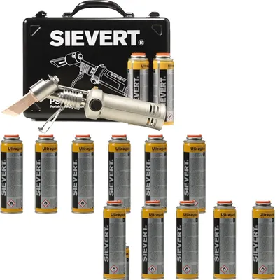 Image de Kit de fer à souder SIEVERT PSI 3380 + 12 cartouches à vis Ultragas de 60 g
