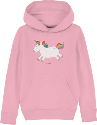 Produktbild von Mr. & Mrs. Panda Kinderpullover Einhorn Happy 9-11 Jahre (134/146) - Baumwolle Pink - Geschenk, Kapuzenpulli, Lebensfreude, Pullover, Hoodie, Spaß, Kinderbekleidung, Lachen