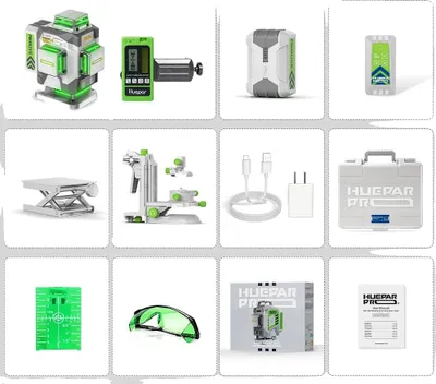Produktbild von Huepar Laser-Nivelliergerät, 16 Linien, 8000mAh Batterie, SET-3