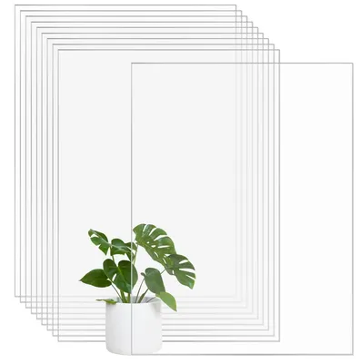 Imagen del producto de Placas de acrílico transparentes, de 20 x 15 cm, con un grosor de 1 mm, paquete de 10 unidades, para marcos de exposición