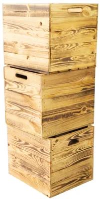 Produktbild von 4er set Holzkiste geflammt passend für Kallax und Expeditregale