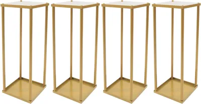 Obrázek produktu pro 4 kusy svatební květinový stojan kovový set 60x20x20cm moderní květinový stojan podlahový stojan rostlinný stojan váza stojan (zlatý)