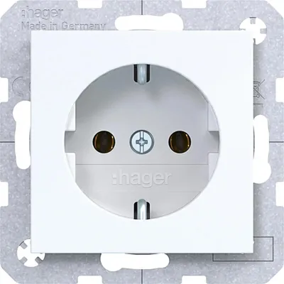 Image de Prise Hager SCHUKO WAS1100WG A.x/C.x, blanc brillant