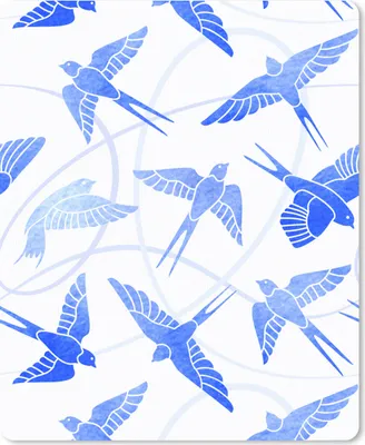 Produktbild von MuchoWow® Mauspad Mousepad Muster - Blau - Vogel 19x23 cm - Mousepads - Maus Mat - Pad - Mausunterlage - Mauspads - Spielen