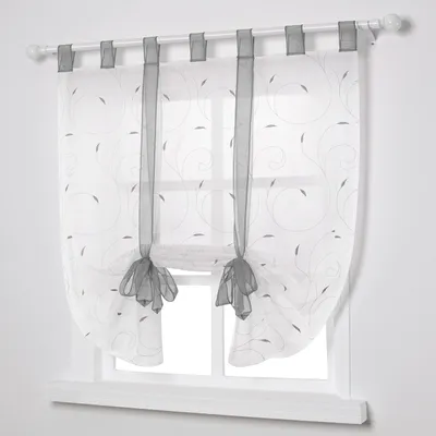 Faltrollo 120x140 cm, Grau, Polyester, halbtransparent