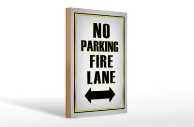 Produktbild von Holzschild Hinweis 20x30cm No Parking fire lane left right