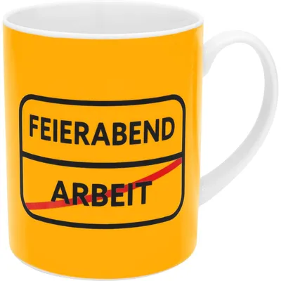 Produktbild von GRUSS & CO XL-Tasse mit Motivdruck "Feierabend" | große Kaffeetasse, Porzellan,