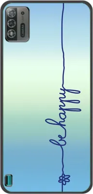 Produktbild von König Design Hülle kompatibel mit ZTE Blade A52 Lite Kunststoff Soft Handyhülle - Handy Case Be Happy Blau