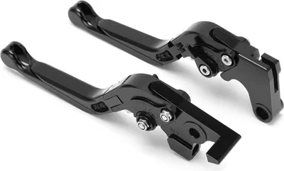 Productafbeelding van 2 stuks verstelbare motorfietsrem- en koppelingshendels, gemaakt van CNC-gefreesde aluminiumlegering, vervanging voor Yamaha XJ6 Diversion modellen van 2009-2015, zwart