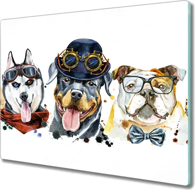 Produktbild von Coloray Herdabdeckplatte 60x52 cm Schneidebrett Kochplattenabdeckung Küchenbrett Hackbrett - Hunde
