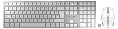 Produktbild von Cherry DW 9100 SLIM - Kabellos - RF Wireless + Bluetooth - AZERTY - Silber - Maus enthalten