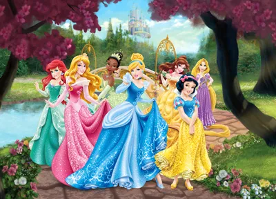 Obrázok produktu pre Plagát Disney Princezné ružová, žltá a modrá - 600655 - 160 x 110 cm